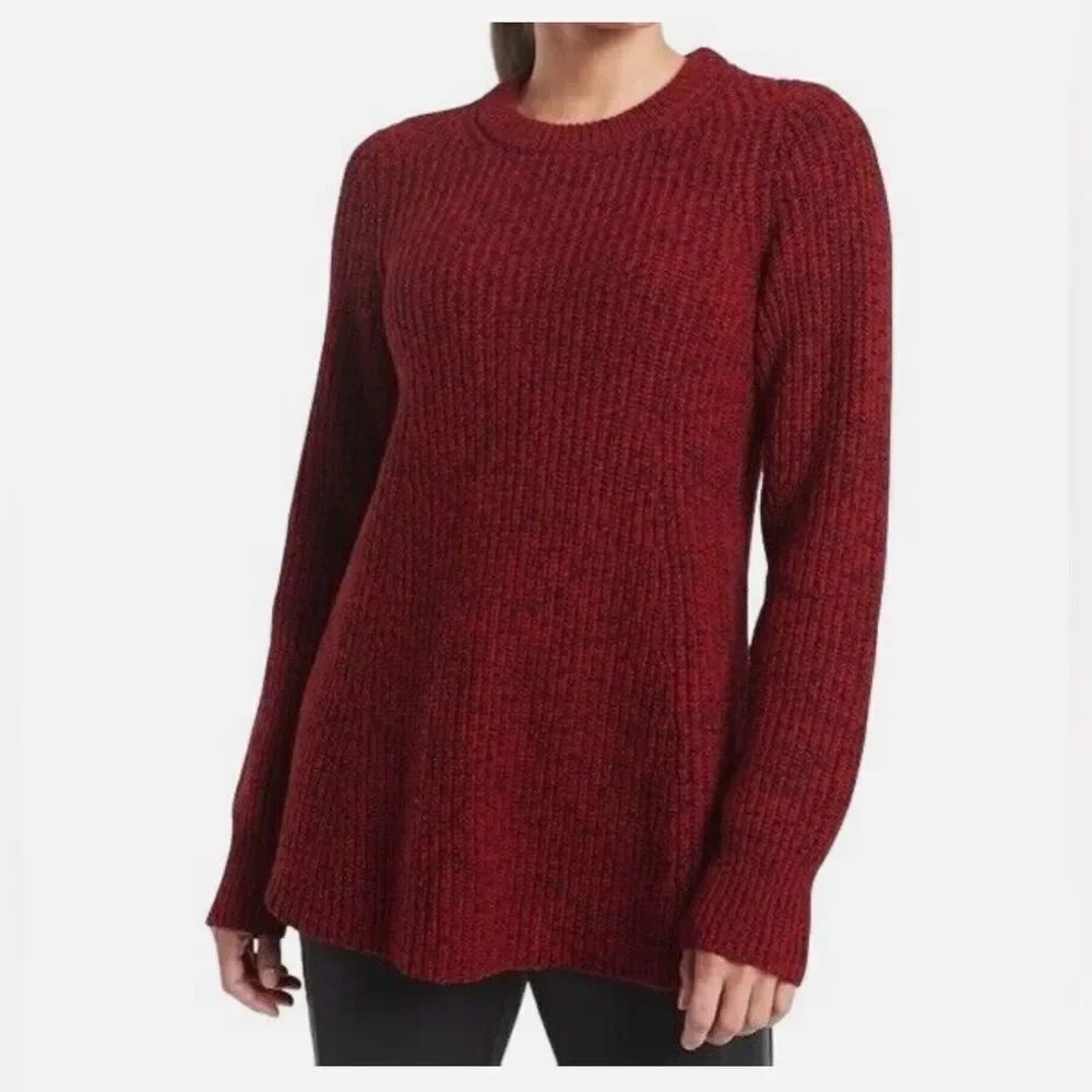 Athleta Sierra Crew Sweater Size XL Candy Red Marl NEW Chunky Knit Pullover Wool